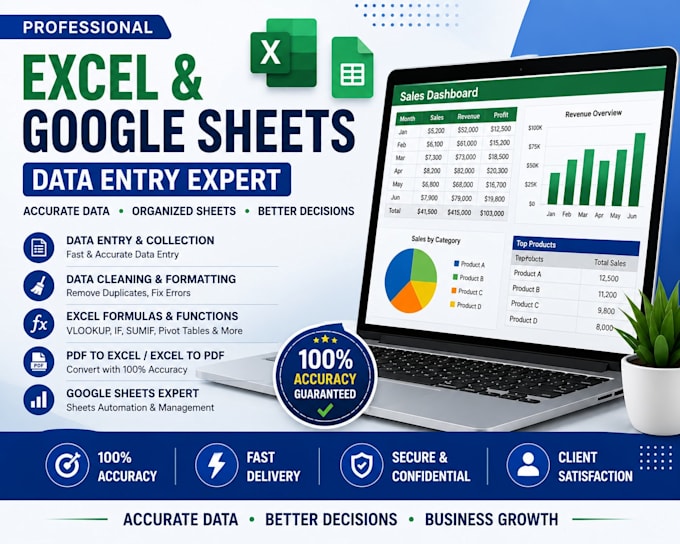 do microsoft excel, google sheets, data cleaning and formatting