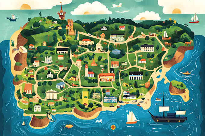 design a vector map illustration