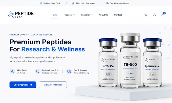 peptide website ecommerce peptide website peptide research website peptide store