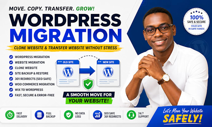 do wordpress migration, website migration, and clone website