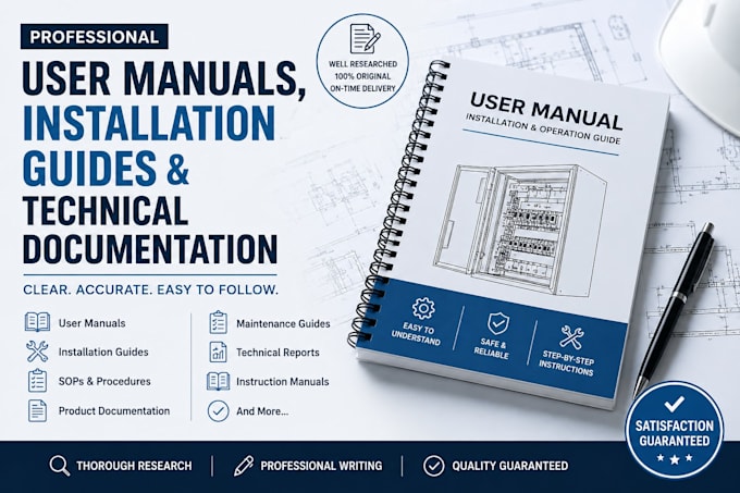 write professional user manuals and installation guides