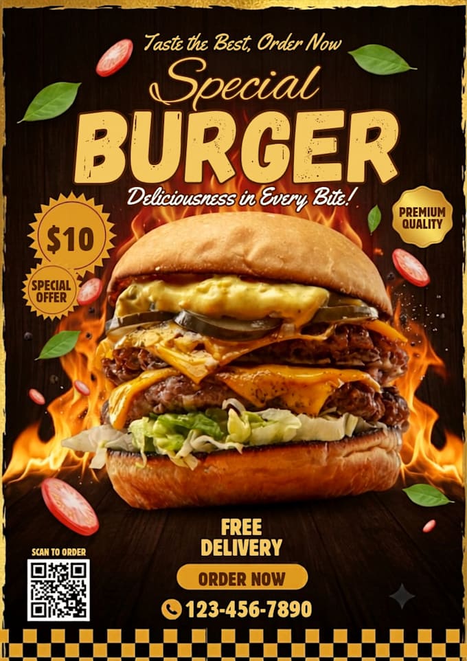 do professional food flyer and restaurant poster design