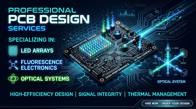 design custom pcb for led array fluorescence and optical systems