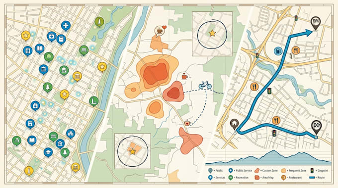 create professional custom maps, location maps, and route maps