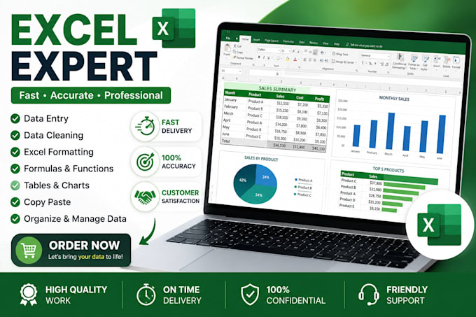 create, format, fix and organize microsoft excel spreadsheets