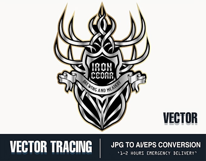 manually vector trace, transform logo, convert image to svg, ai, eps, PDF