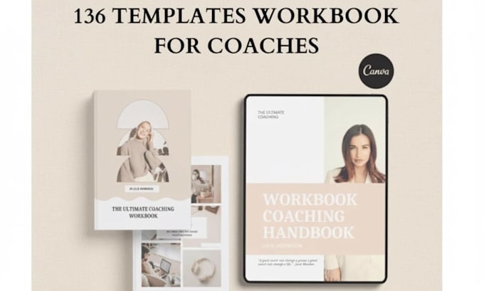 design etsy digital planner, canva coaching workbook, course workbook
