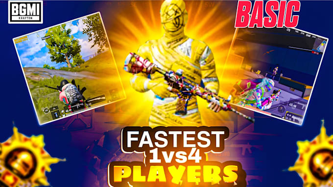 design eye catching bgmi youtube gaming thumbnails
