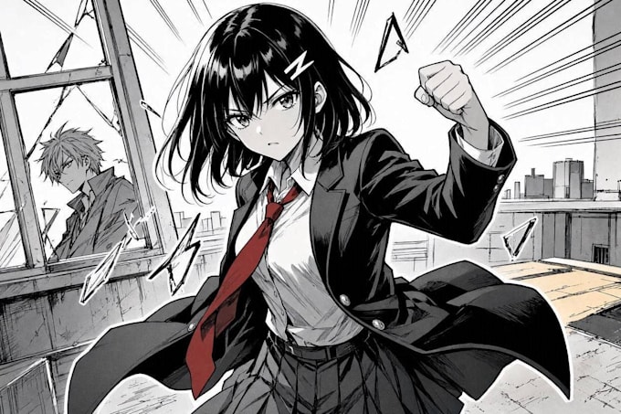 do comic illustrations for your anime and manga book pages