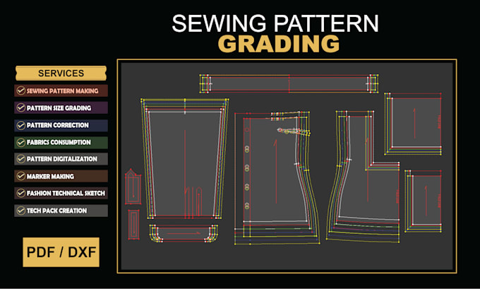 do professional sewing pattern making, digital pattern grading