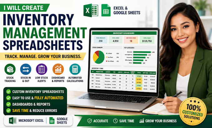 create professional inventory management spreadsheets