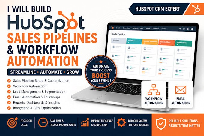 build hubspot sales pipelines and workflow automation