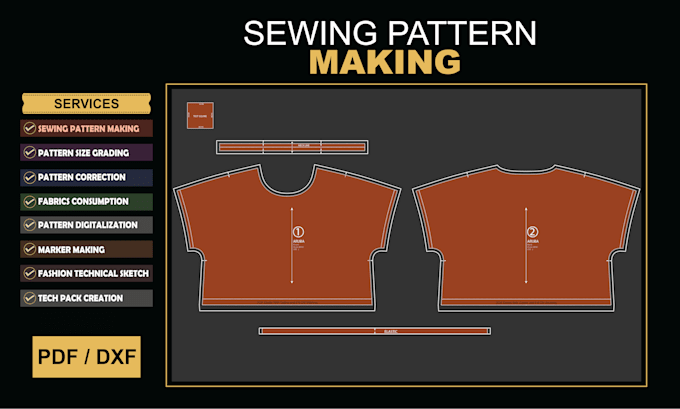 do professional sewing pattern making, digital pattern grading and tech