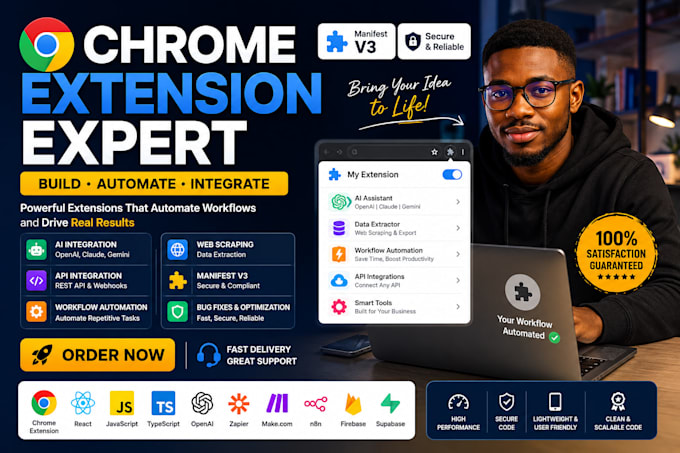 build chrome extension browser automation for web scraping data extraction