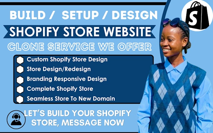 clone design, redesign shopify store, build shopify website