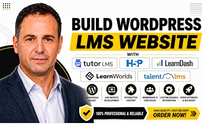 build wordpress lms website with tutor lms, h5p learndash, learnwords talent lms