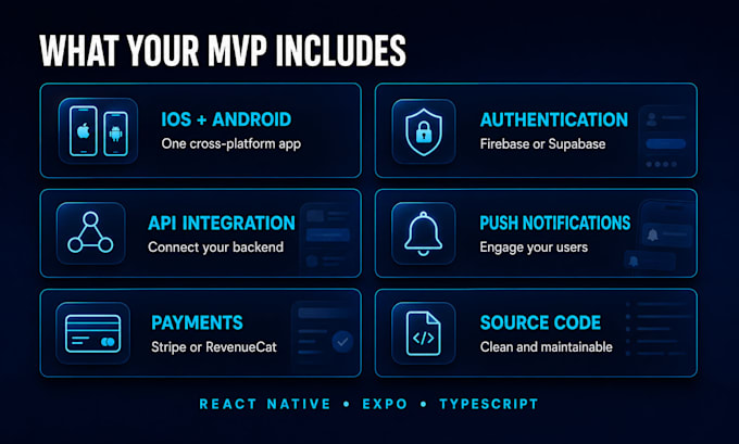 build a react native expo mvp app for ios and android