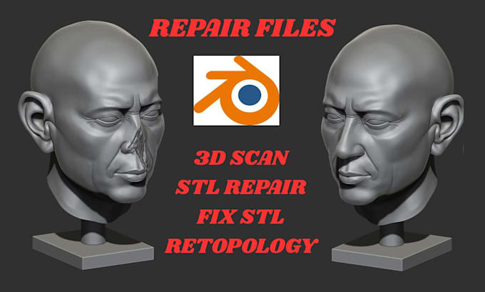 3d scan cleanup, repair, edit, remodel stl file, step file for 3d model printing