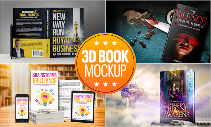 design realistic 3d book cover mockups