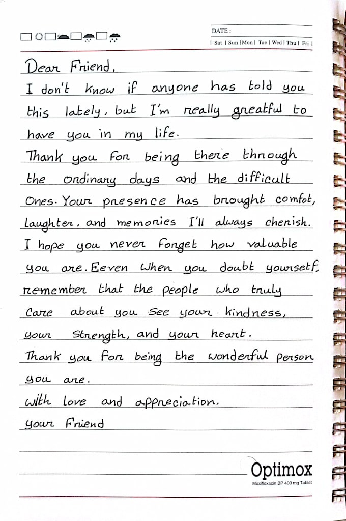 handwrite any text on paper