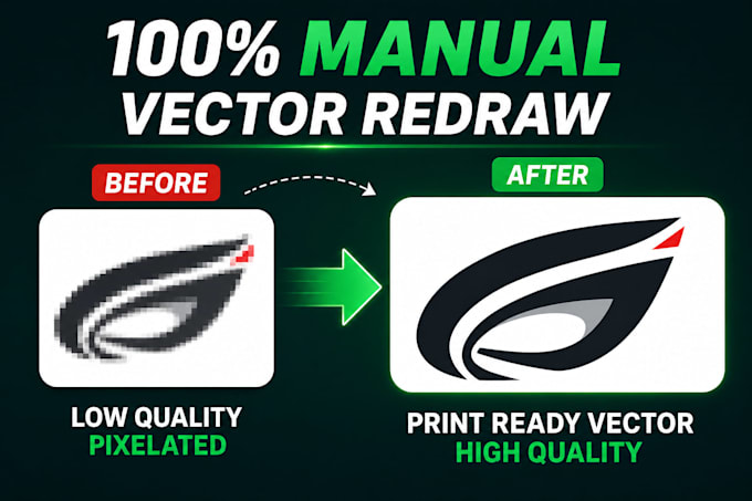 manually redraw blurry logo to vector