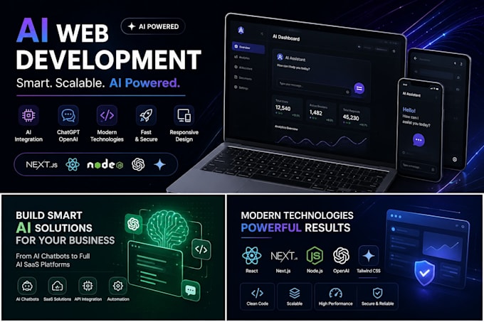 create a modern ai website with responsive web design