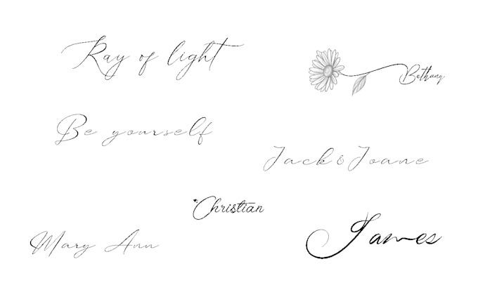 create a custom fine line lettering tattoo design
