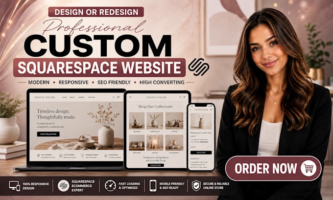 design custom squarespace website redesign squarespace website development
