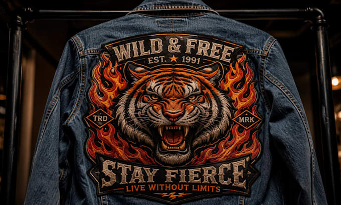 do jacket back embroidery digitizing for large complex logo