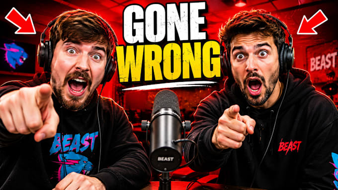 design mrbeast style viral podcast thumbnail with secret revealed text