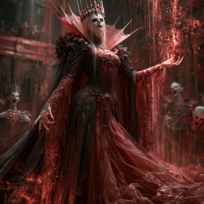 horror vampire lord queen character desing