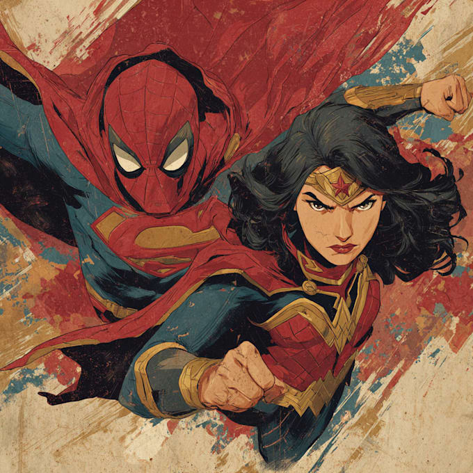 a superhero art illustration comic for you