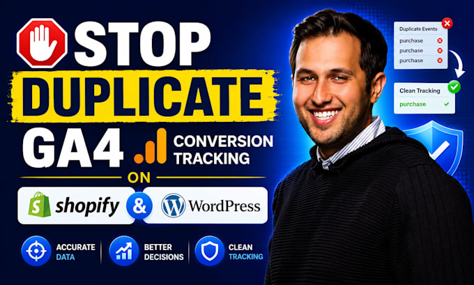 fix duplicate ga4 conversion tracking for shopify store and wordpress website