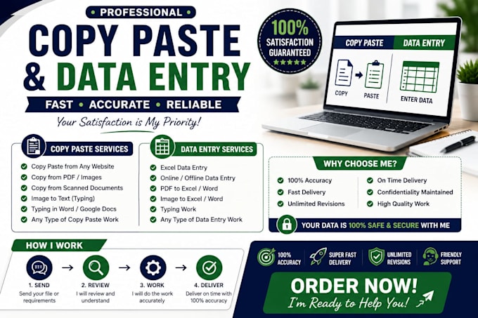 do professional copy paste work and excel data entry