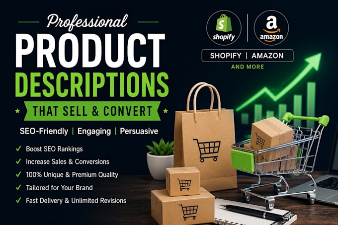 write SEO product descriptions for shopify and amazon listings
