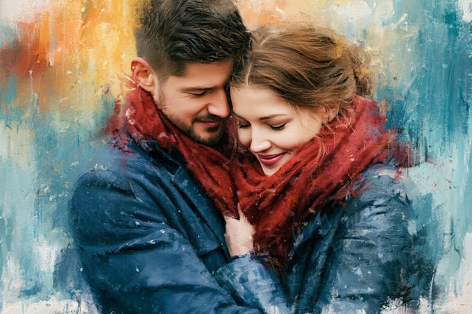 paint custom couple portrait