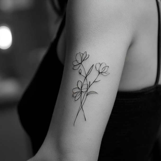 draw custom fine line and blackwork tattoo design