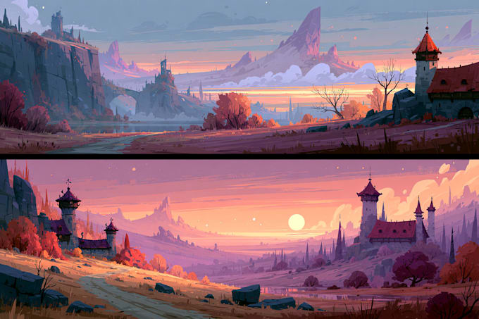 do detailed fantasy landscapes and environments
