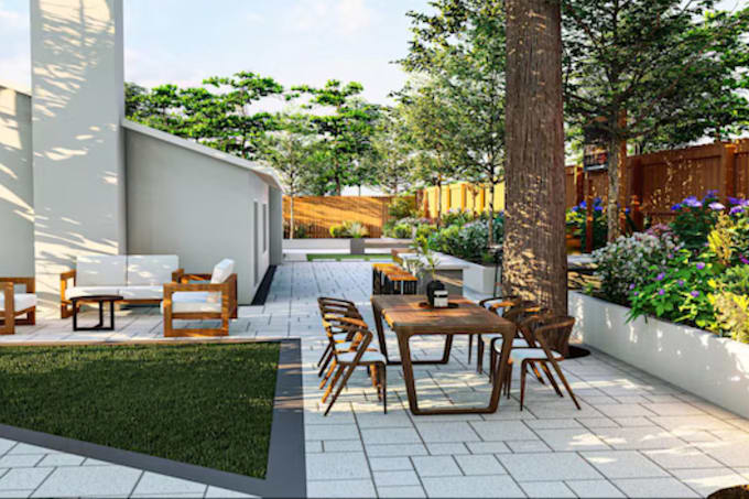 design your backyard, garden, and landscape with 3d rendering