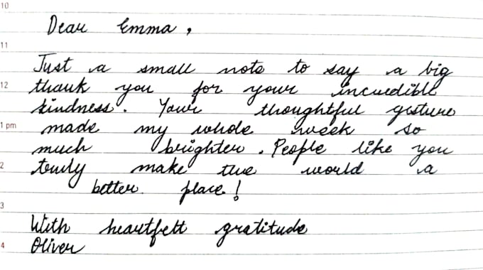 write handwritten notes, letters and documents