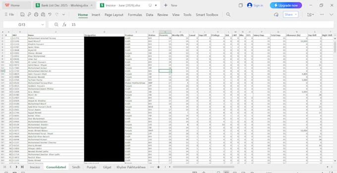 process payroll, salary sheets and employee payroll reports