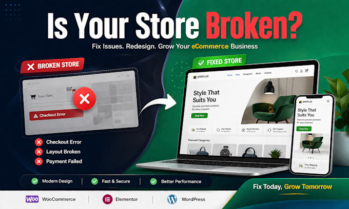 fix woocommerce, redesign store and fix elementor issues