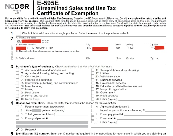 register your llc and ein as well as resale certificate