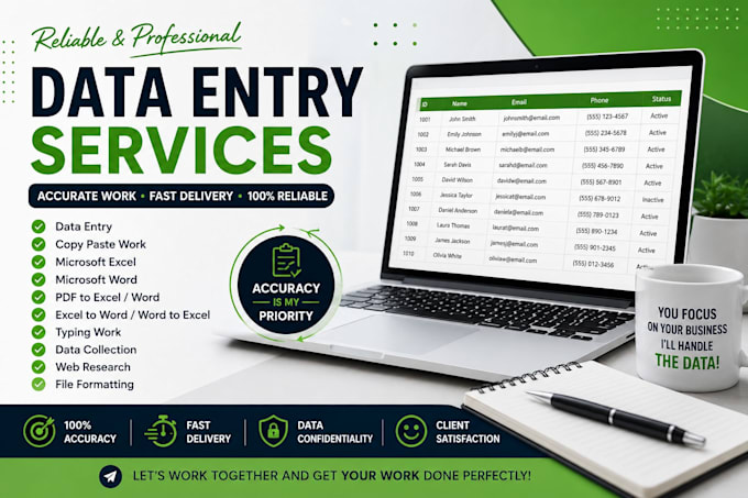do accurate data entry, excel data entry, copy paste and web research