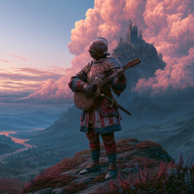 create dark fantasy art illustration for albums cover