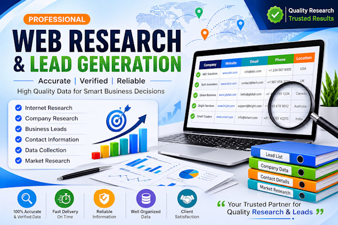 do b2b lead generation and web research