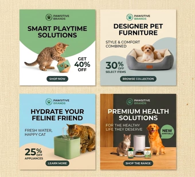 design premium pet product banner for ecommerce