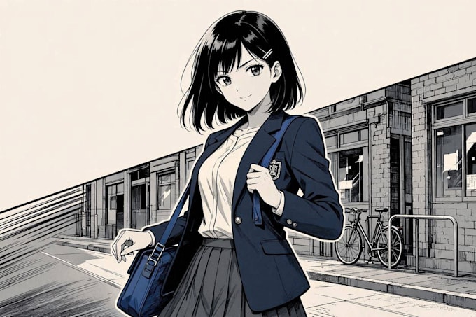create black and white manga comic page artwork