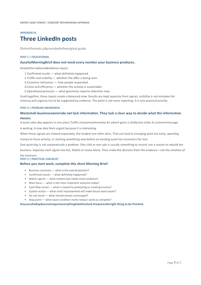 repurpose your expert content into linkedin posts and emails