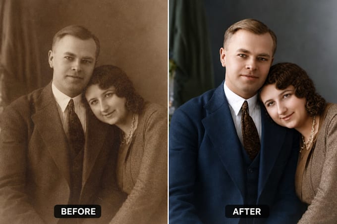 professionally colorize your old black and white photos